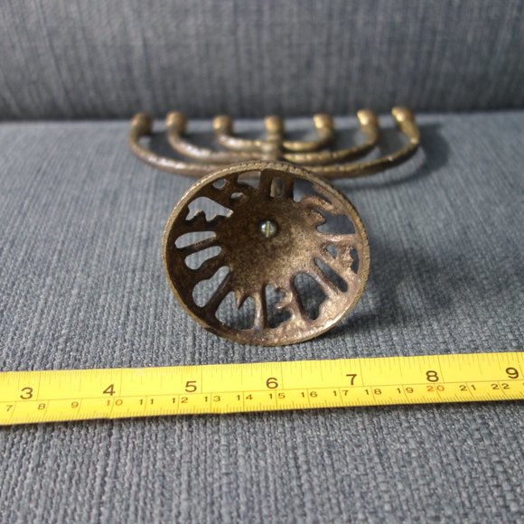 Metal Temple Menorah with Jerusalem Base - Picture 10 of 13